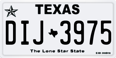 TX license plate DIJ3975