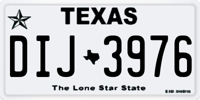 TX license plate DIJ3976