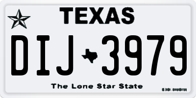 TX license plate DIJ3979