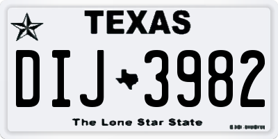 TX license plate DIJ3982