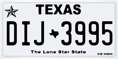 TX license plate DIJ3995