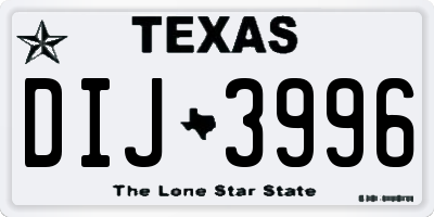 TX license plate DIJ3996