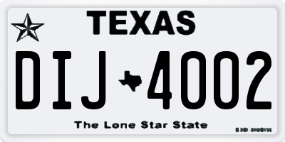 TX license plate DIJ4002