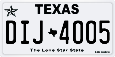 TX license plate DIJ4005