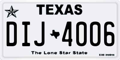 TX license plate DIJ4006
