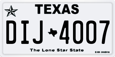 TX license plate DIJ4007
