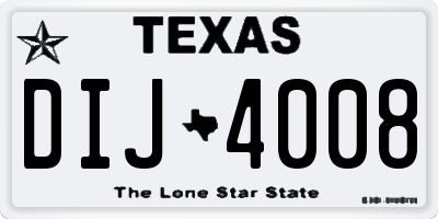 TX license plate DIJ4008