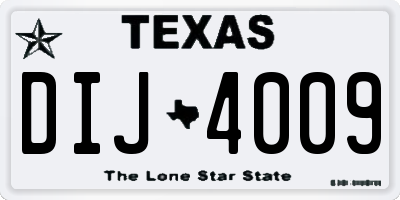 TX license plate DIJ4009