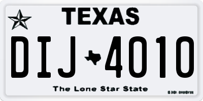 TX license plate DIJ4010