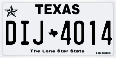 TX license plate DIJ4014