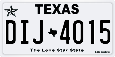TX license plate DIJ4015