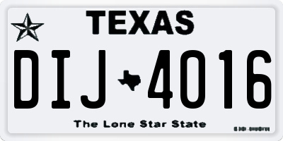 TX license plate DIJ4016