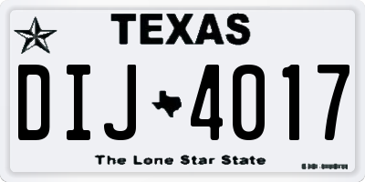 TX license plate DIJ4017