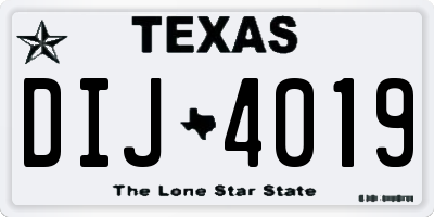TX license plate DIJ4019