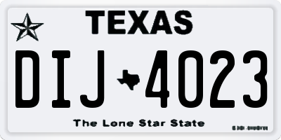 TX license plate DIJ4023