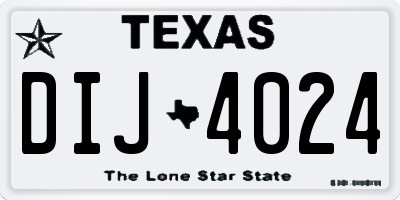 TX license plate DIJ4024