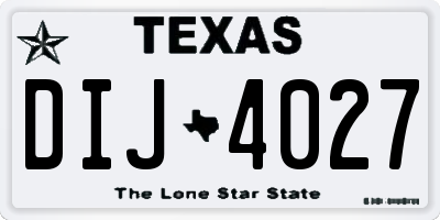 TX license plate DIJ4027