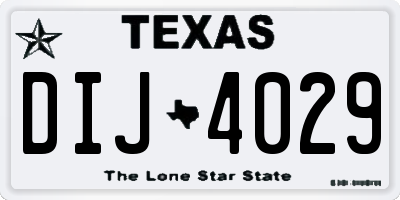 TX license plate DIJ4029