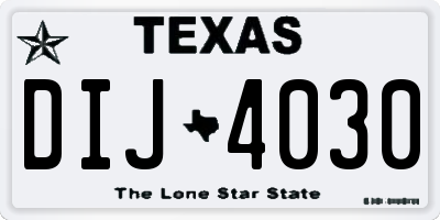 TX license plate DIJ4030