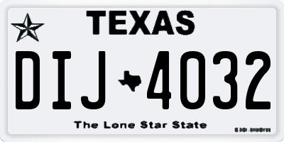 TX license plate DIJ4032