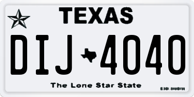 TX license plate DIJ4040