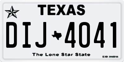 TX license plate DIJ4041