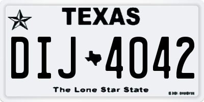 TX license plate DIJ4042