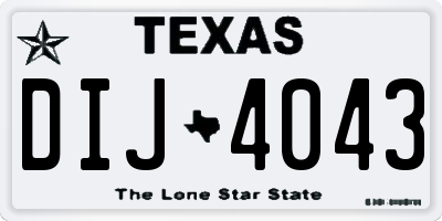 TX license plate DIJ4043