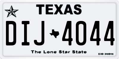 TX license plate DIJ4044