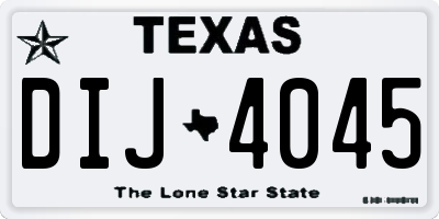 TX license plate DIJ4045