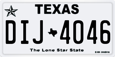 TX license plate DIJ4046