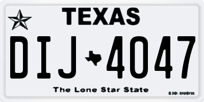 TX license plate DIJ4047