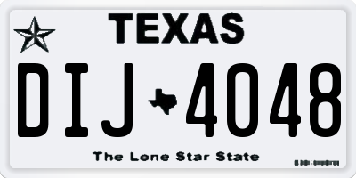 TX license plate DIJ4048