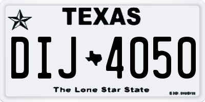 TX license plate DIJ4050