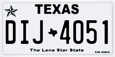 TX license plate DIJ4051