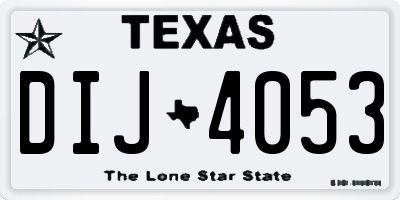 TX license plate DIJ4053