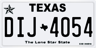 TX license plate DIJ4054