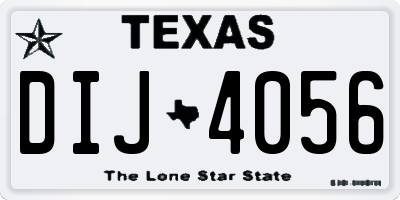 TX license plate DIJ4056