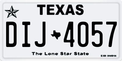 TX license plate DIJ4057