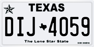 TX license plate DIJ4059