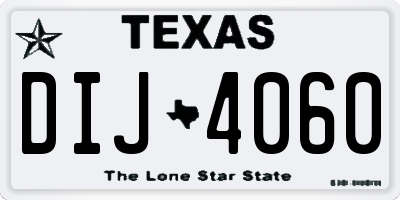 TX license plate DIJ4060