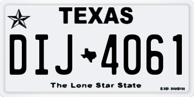 TX license plate DIJ4061