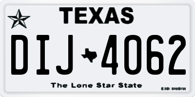 TX license plate DIJ4062