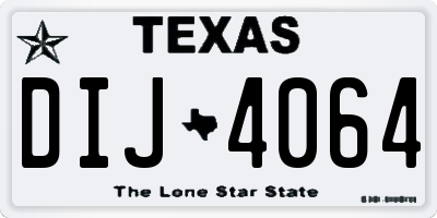 TX license plate DIJ4064