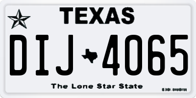 TX license plate DIJ4065