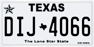 TX license plate DIJ4066