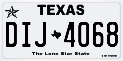 TX license plate DIJ4068