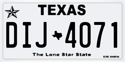 TX license plate DIJ4071