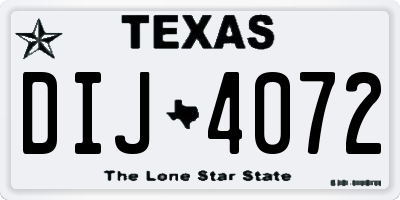TX license plate DIJ4072