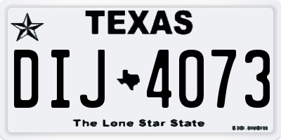 TX license plate DIJ4073